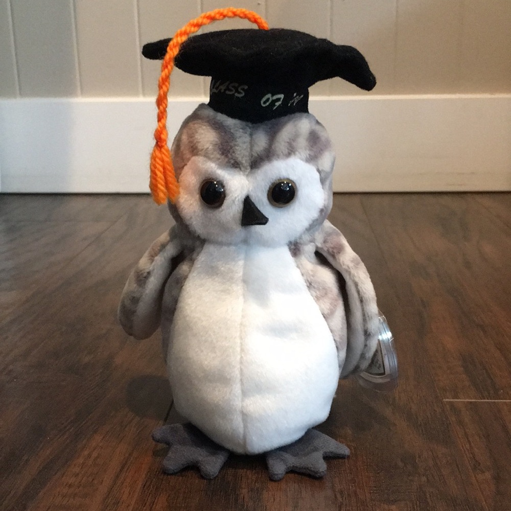 TY Beanie Baby Wiser The Owl 1999 Rare Retired